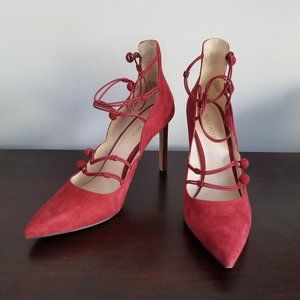 Nine west cranberry heel with buttons